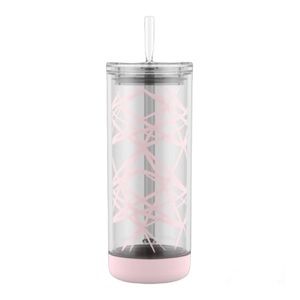 Ello Pink Satin Peak 20 oz. Double Wall Tumbler with Straw